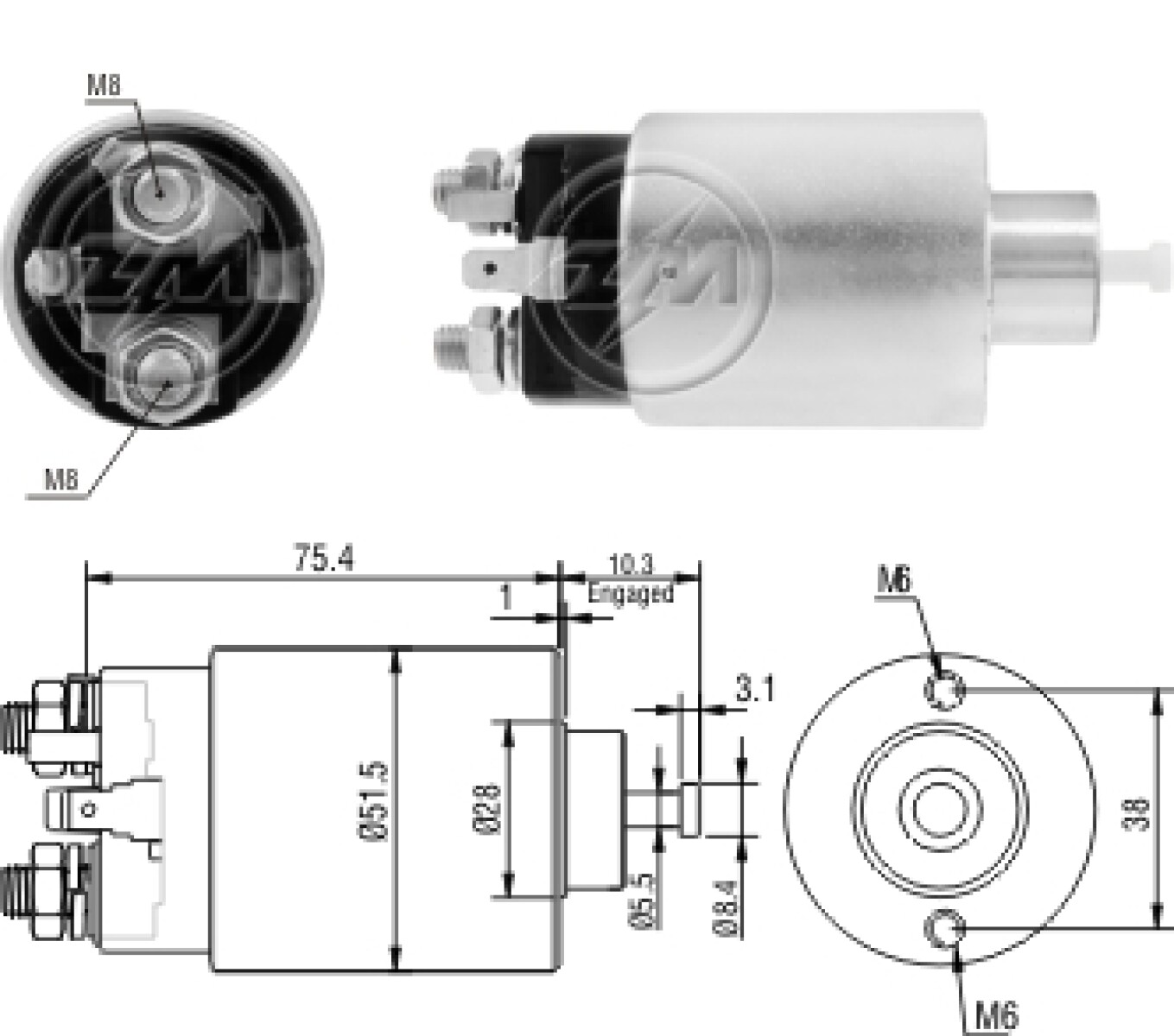 AUTOMATICO DE ARRANQUE JAC JAC J2 J3 MITSUBISHI 12V QDY1289 ZM 