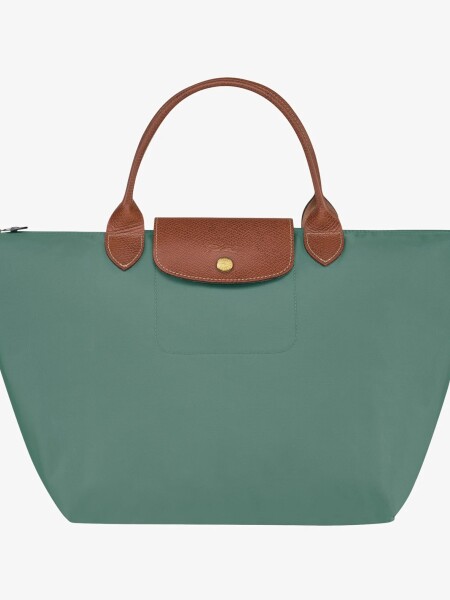 Longchamp -Cartera Longchamp plegable de nylon con cierre y asa corta, Le pliage S Verde