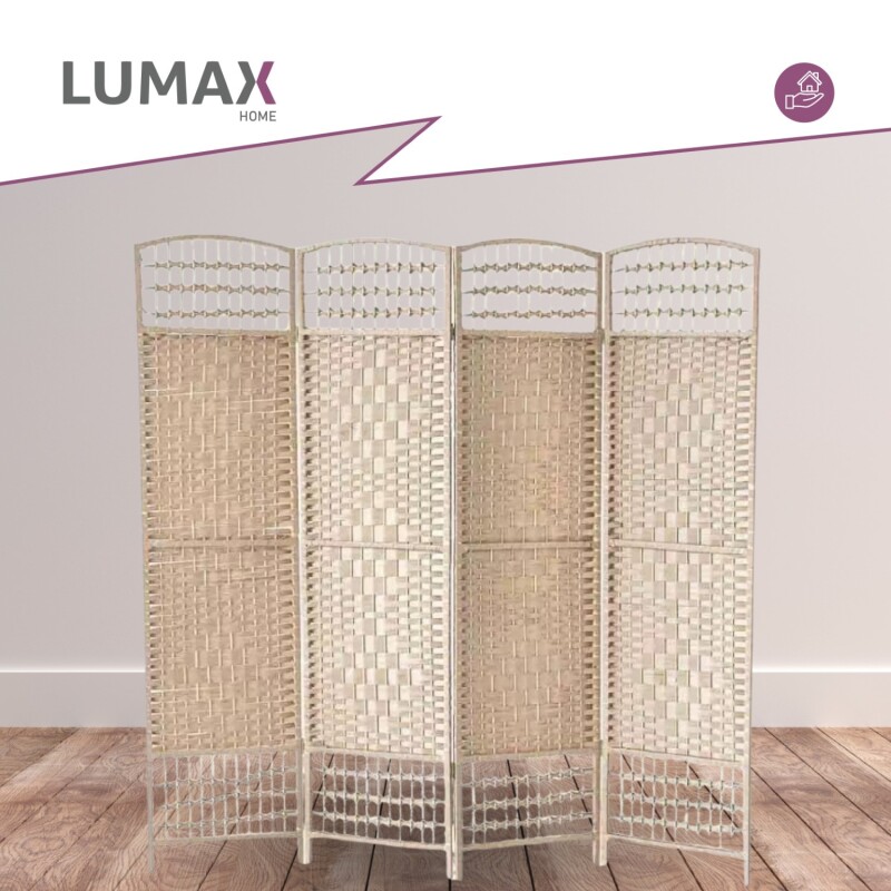 Biombo separador de rattan 1.8 mts Beige