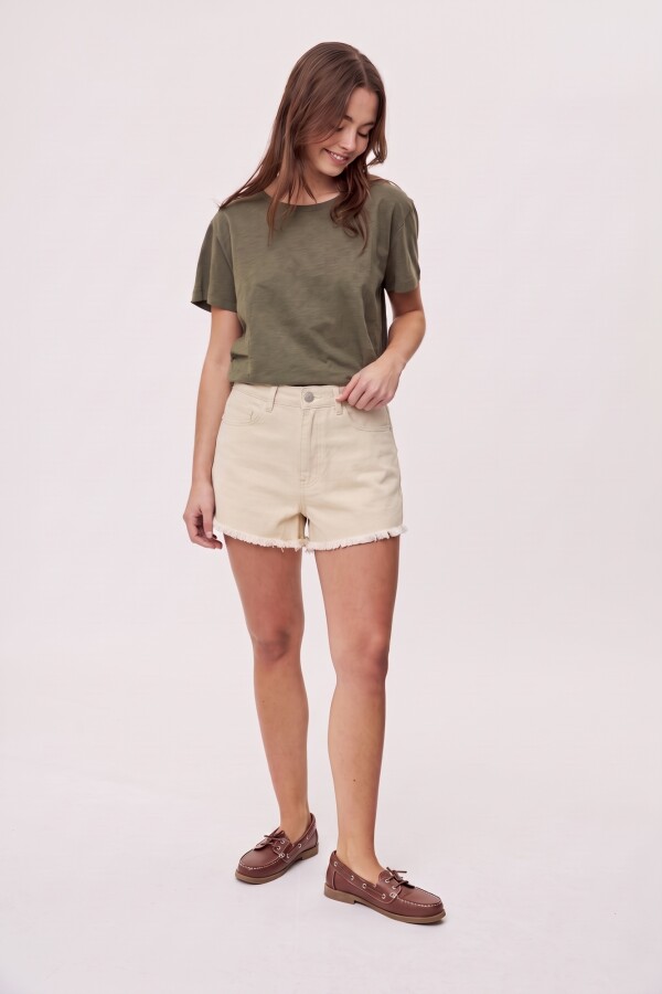 SHORT SOIE Beige