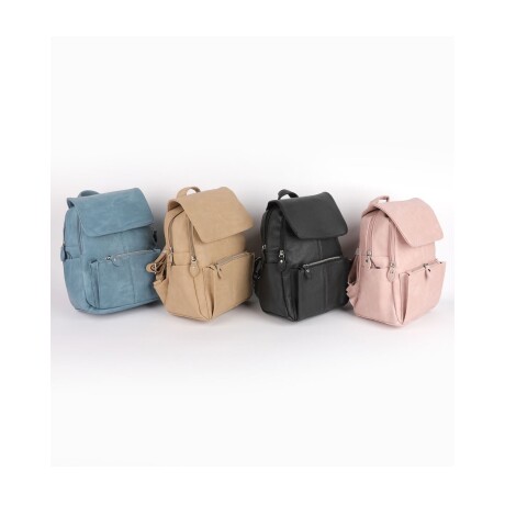 Mochila Canva con tapa y doble cierre Rosa