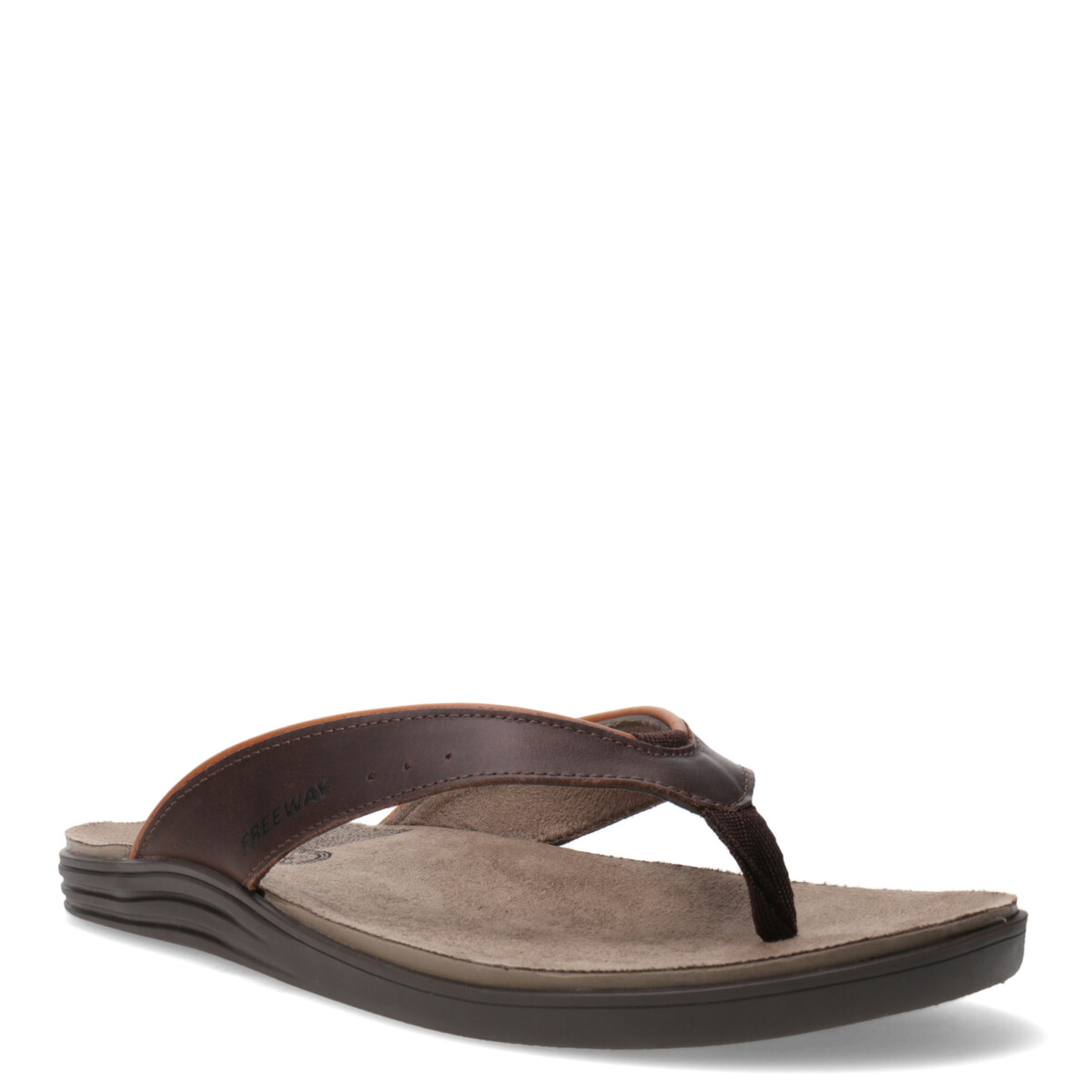 Sandalias de Hombre Freeway Ojota Casual - Marrón Chocolate (Cuero Graso) 