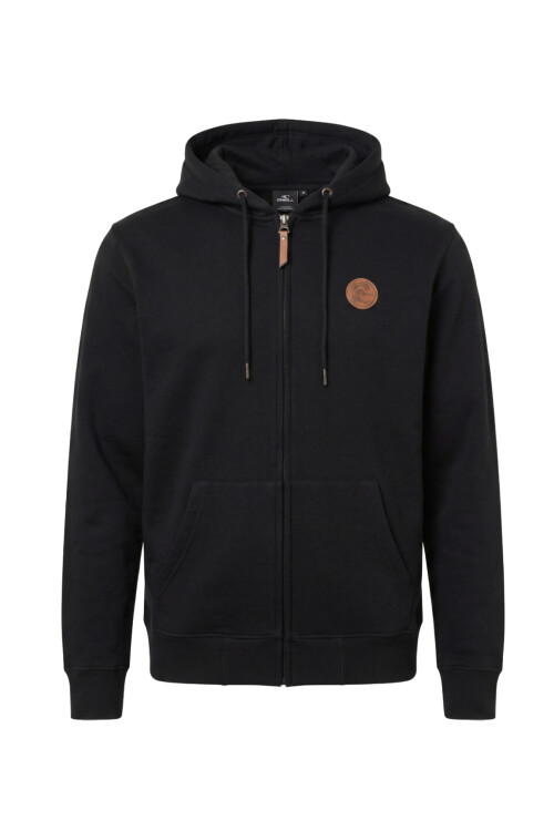 Campera O'Neill Full Zip Leather Patch Negro