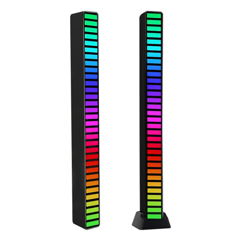Barra Rgb Computadora Escritorio Audio Ritmico 40 Led Color Negro