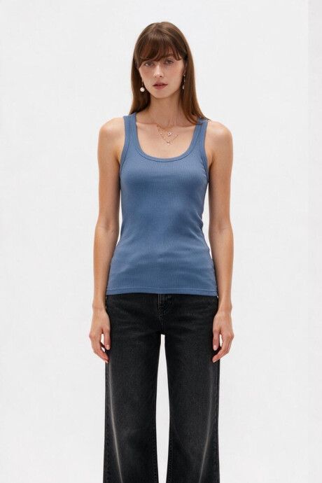 Musculosa Airi Azul Grisaceo