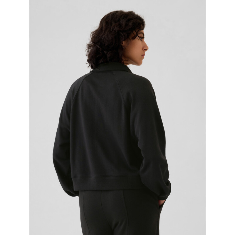 JPN FT GAP LOGO QUARTER ZIP TRUE BLACK V2