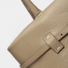 Cartera de mano Bay en cuero graneado Taupe