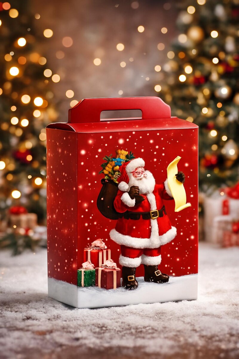 Porta panettone + botella. 33x25x35 cm - 36175 – NAVIDAD 