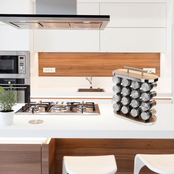 Especiero Para Condimentos Cocina 16 Frascos Organizador Acero Inoxidable Imback Especiero Para Condimentos Cocina 16 Frascos Organizador Acero Inoxidable Imback