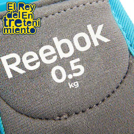 Pesas Muñequeras Reebok 0.5kg Con Agarre Velcro Fit Gris/Celeste