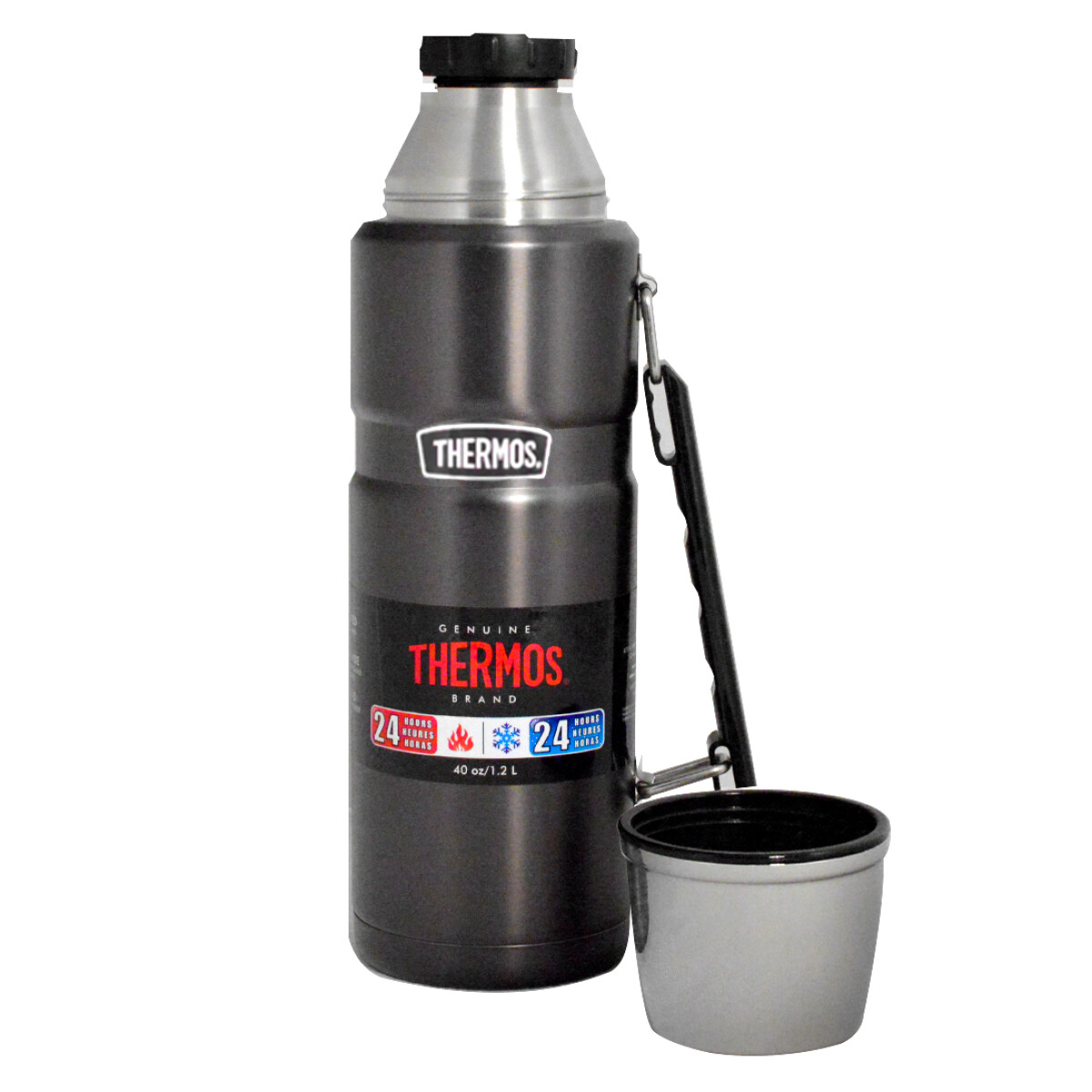 Termo Thermos King Acero Inoxidable 1.2 lts con Manija - GRIS 