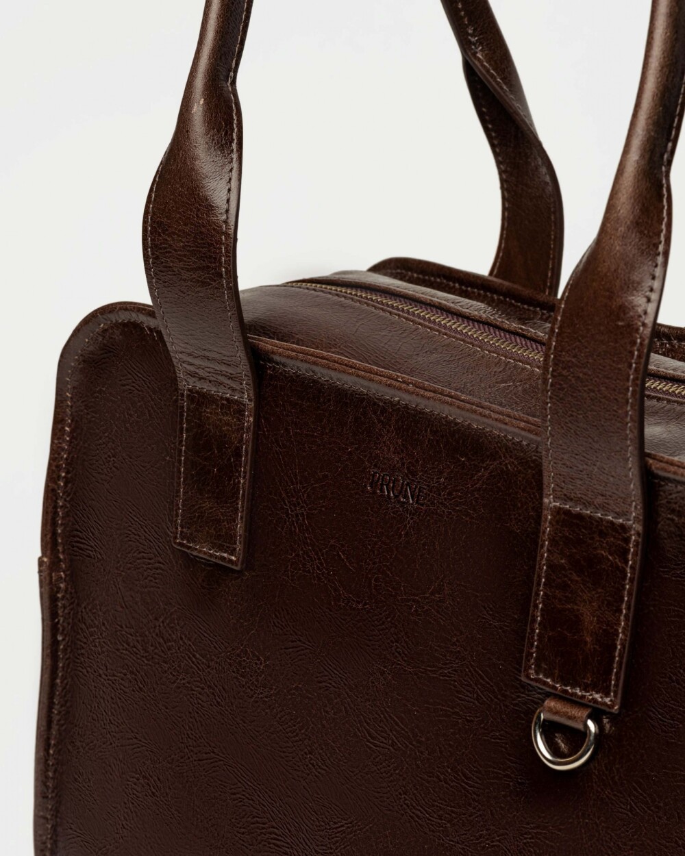 Bolso Capri en cuero arrugado Chocolate