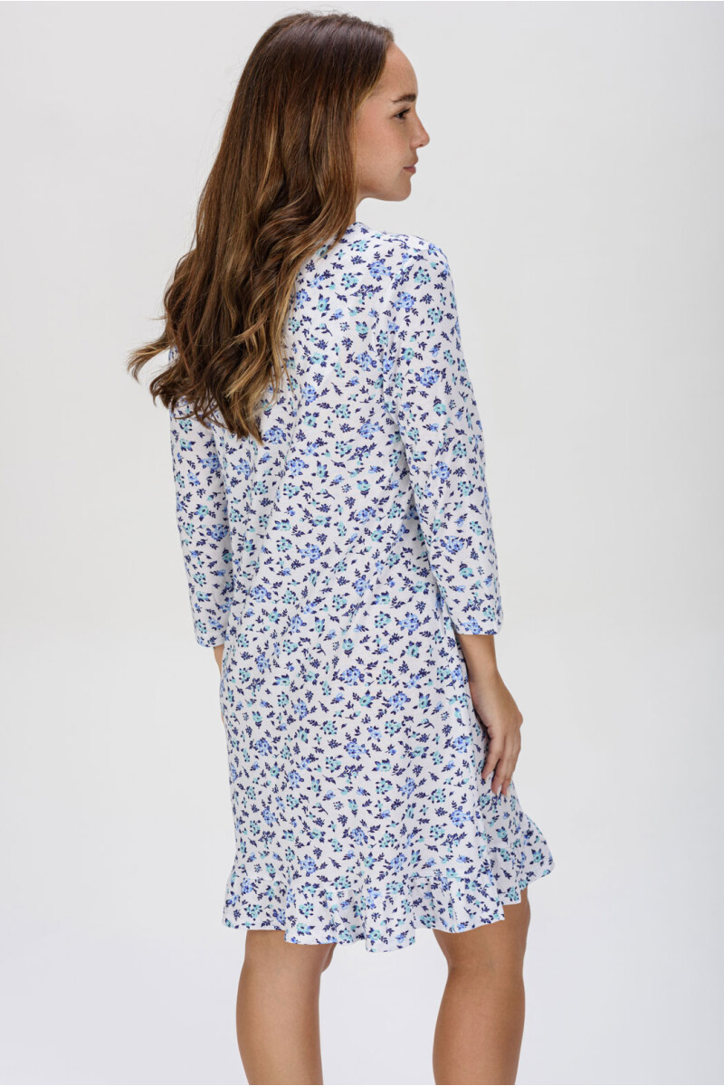 CAMISÓN ESTAMPADO AZUL CON FLORES
