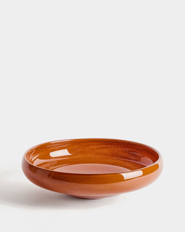 Centro de mesa Denuo de vidrio terracota Ø34 cm