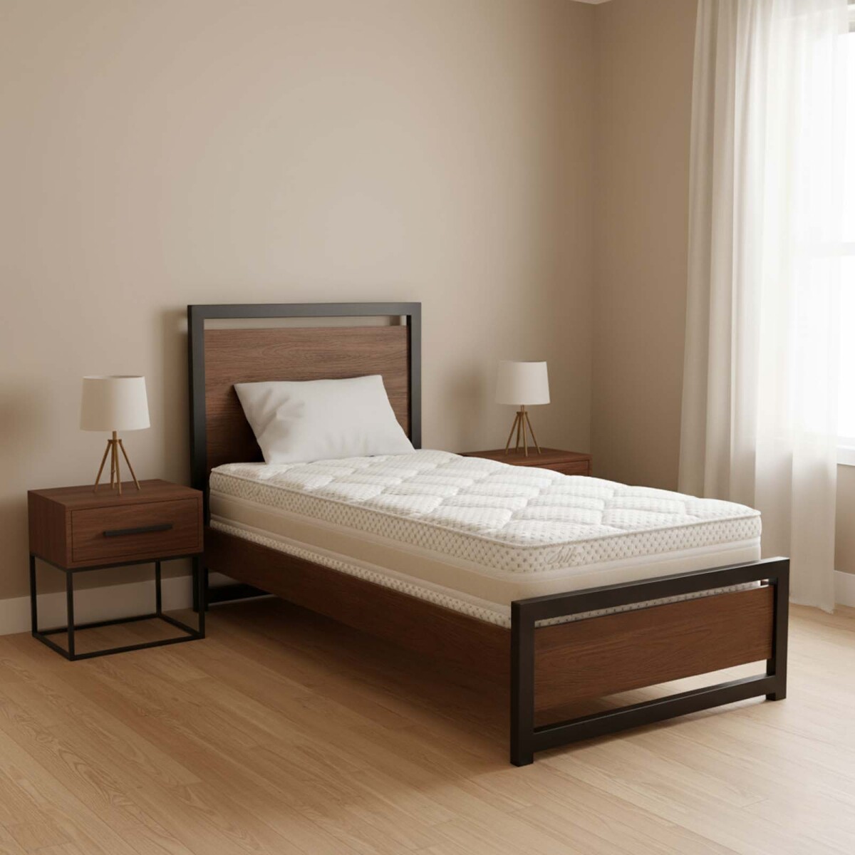 COLCHÓN - 1 PLAZA RESORTESPOCKET1 NATURAL-BEIGE SIMPHONY 