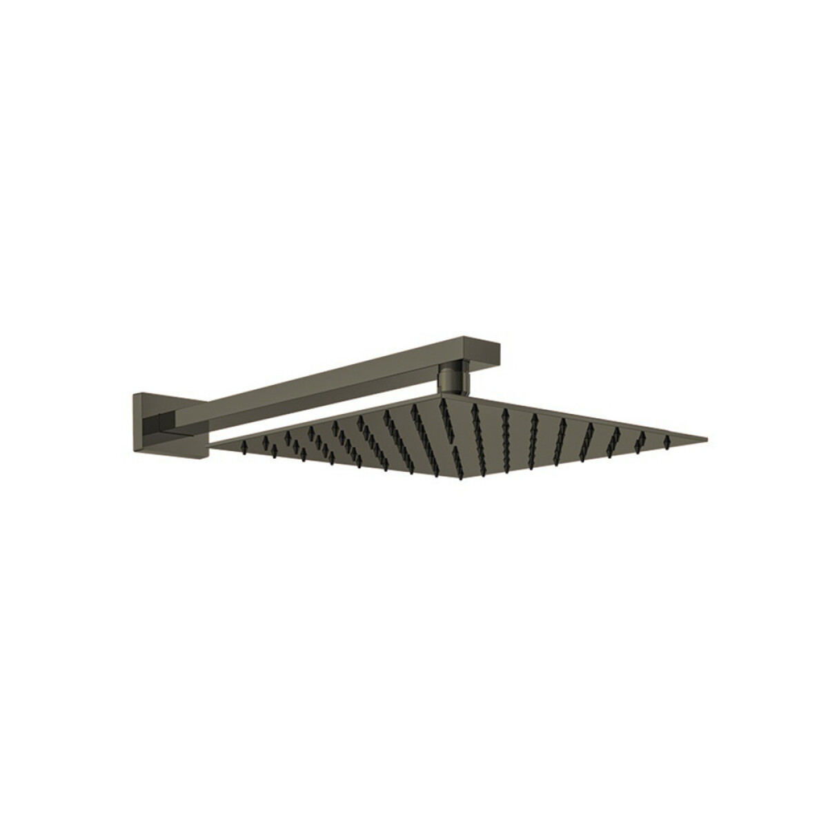 Roseta Cuadrada Para Ducha + Brazo De Pared Color Grafito 