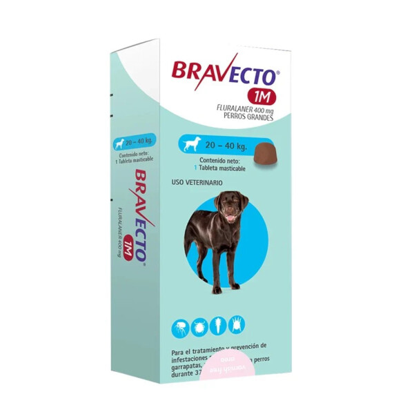BRAVECTO MENSUAL MSD PERROS 20 A 40KG BRAVECTO MENSUAL MSD PERROS 20 A 40KG