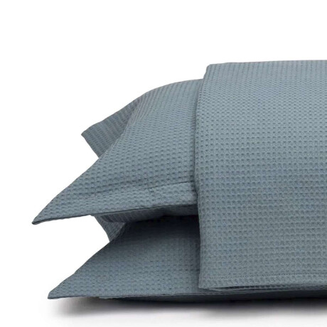Juego Colcha y Funda Piquet Dohler 1 Plaza 100% Algodón Azul Piedra
