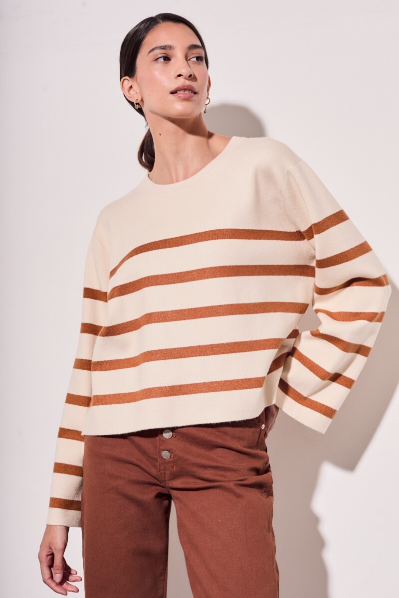 Sweater Rayado Camel