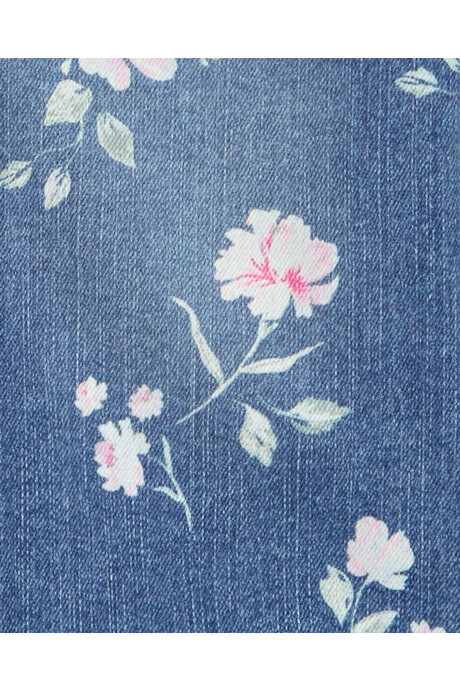 Campera jean, diseño floral. Talles 2-5T Sin color