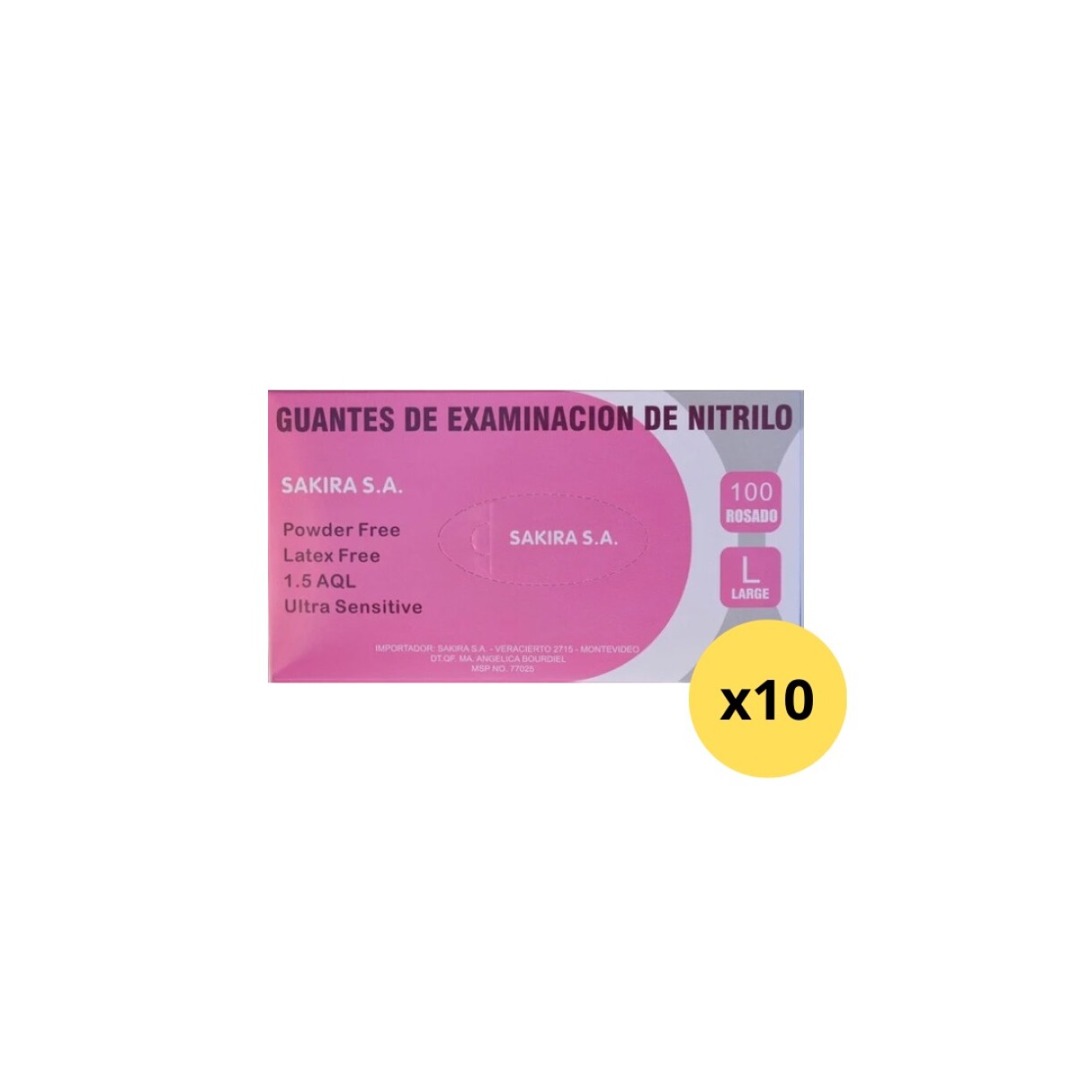 Guantes de Nitrilo Sakira caja x 100 unidades OFERTA CAJA CERRADA X 10 - Rosado 