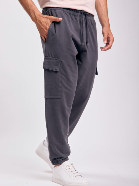 Pantalón deportivo cargo jogger Gris Oscuro