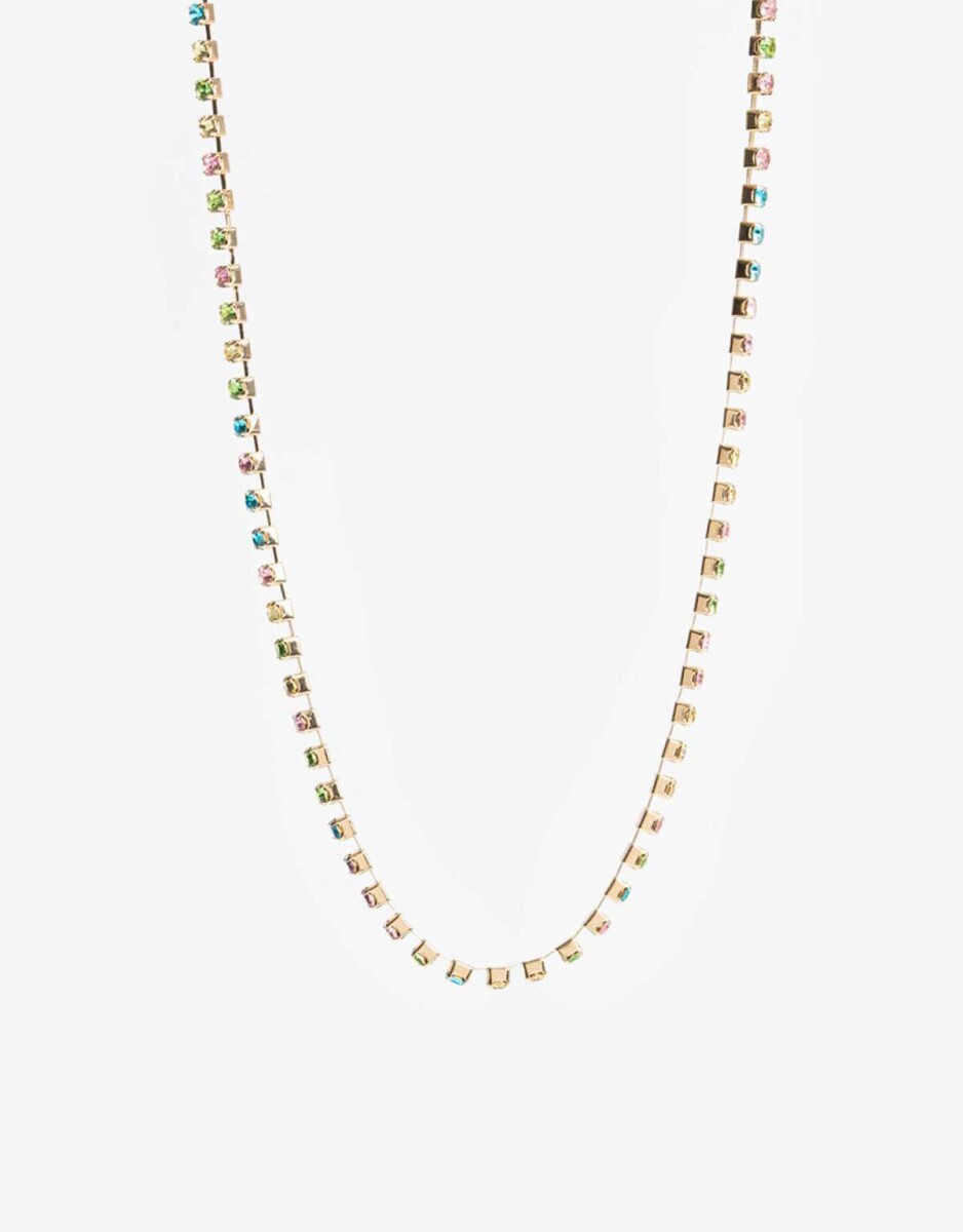 Collar Corto Strass - Dorado 