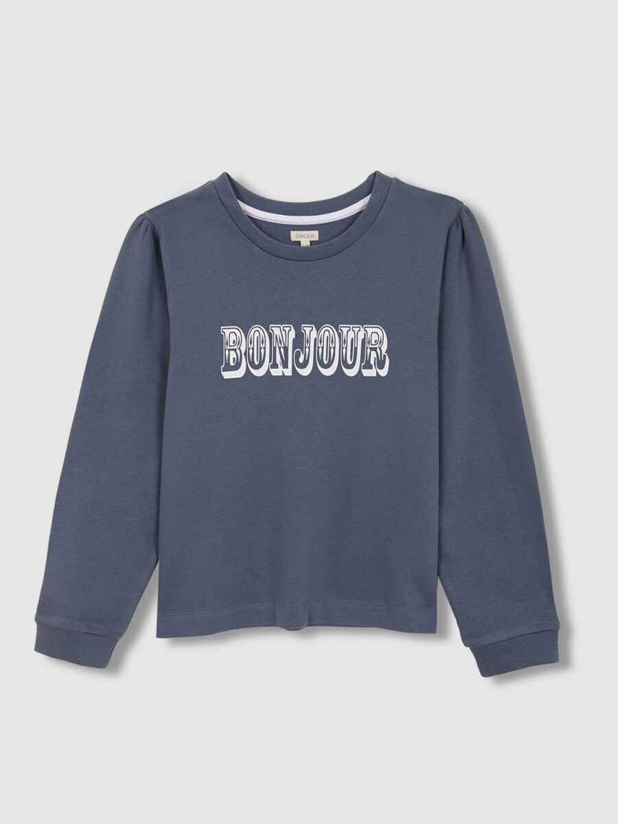 Sudadera Con Estampado Azul Nuevo