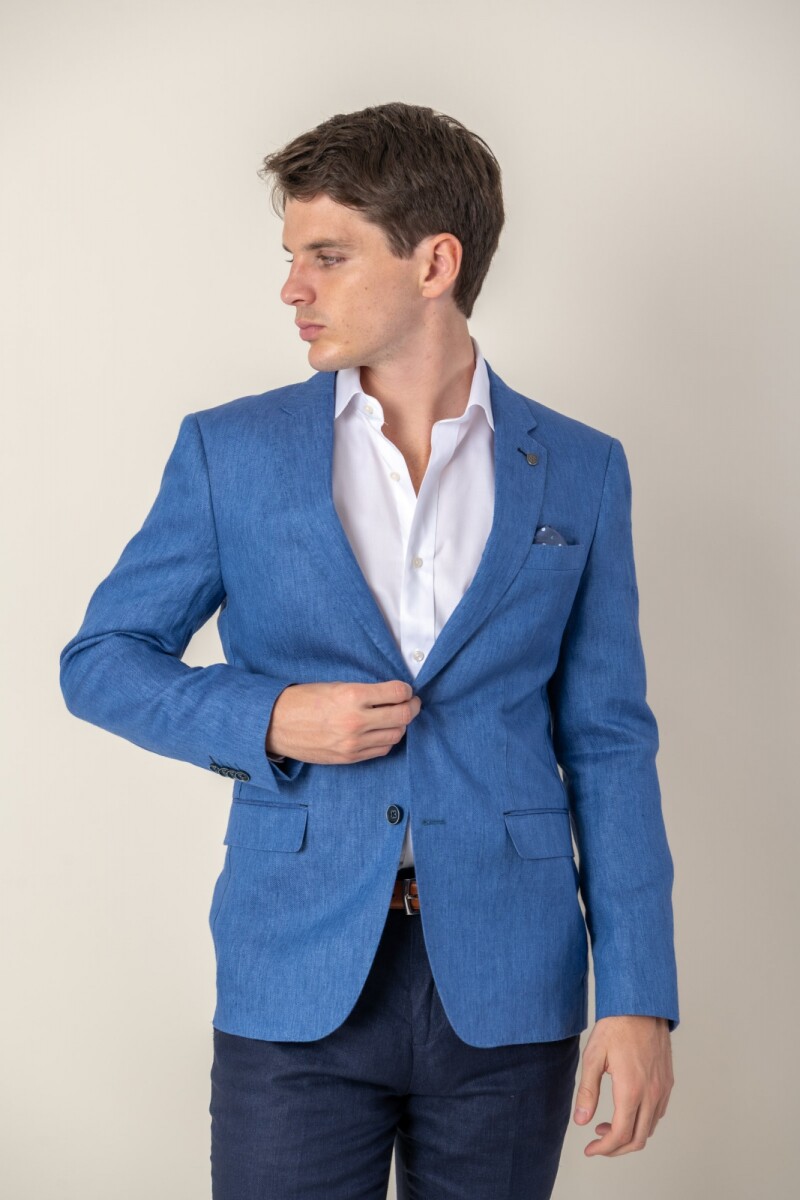 Saco de lino Slim Fit - Blue 