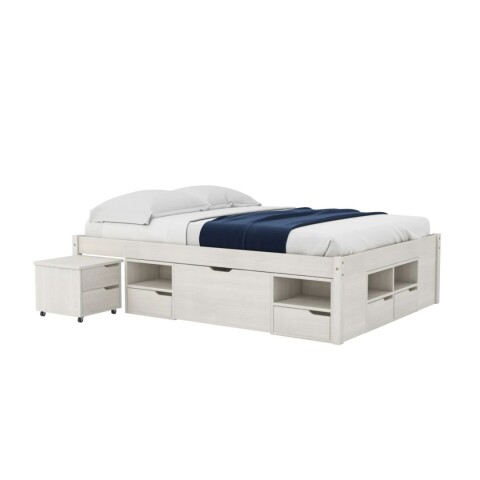 CAMA 2 PLAZAS CON CAJONES CHARME LINEA FUNCIONAL - BLANCO 90 ROBLES Cama 2 Plazas Con Cajones Charme Linea Funcional - Blanco 90 Robles