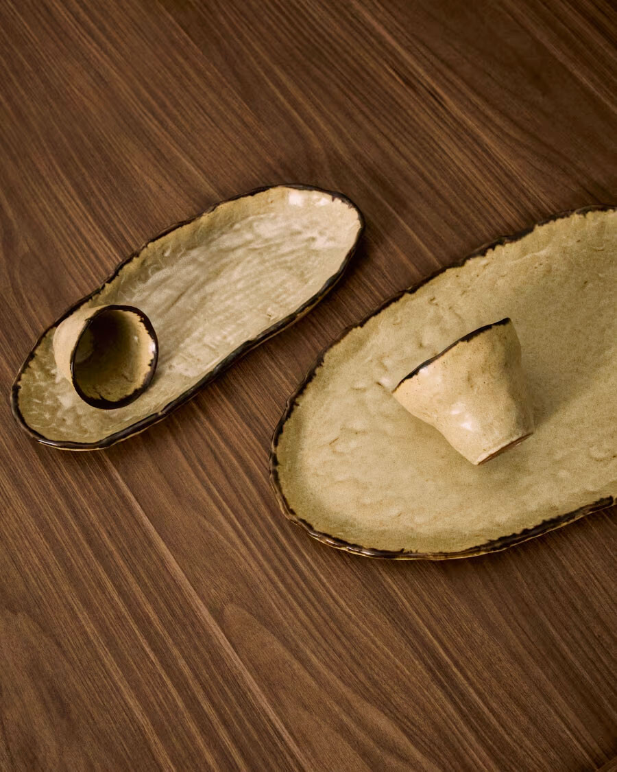 Bandeja Abela de cerámica marrón Bandeja Abela de cerámica marrón