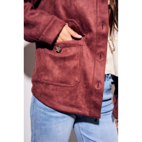 Sobrecamisa Gamuza Cuero Vegano Bordeaux