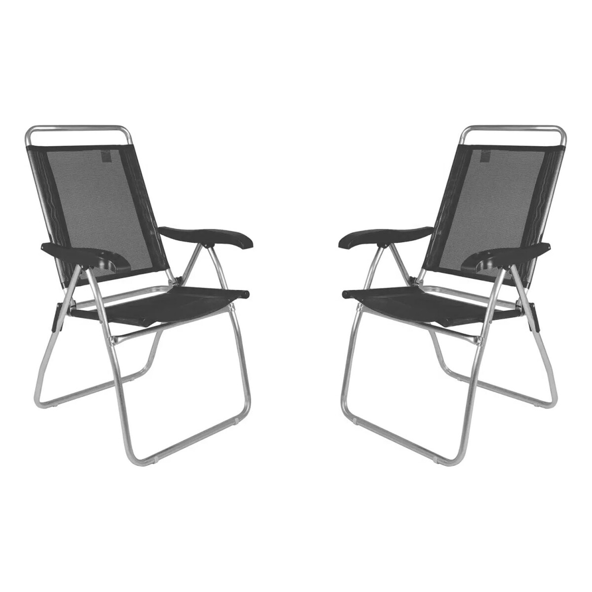 Set x2 Sillas Reclinables 4 posicones aluminio Boreal Mor - Negro 
