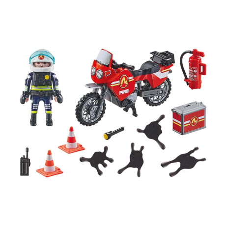 Bombero Rescatista En Moto Playmobil 21 Piezas