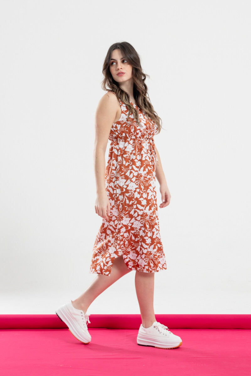 VESTIDO NOELLE ESTAMPADO NARANJA