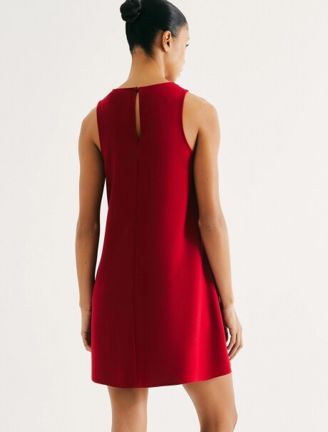 VESTIDO CORTO SIN MANGAS BEIGE