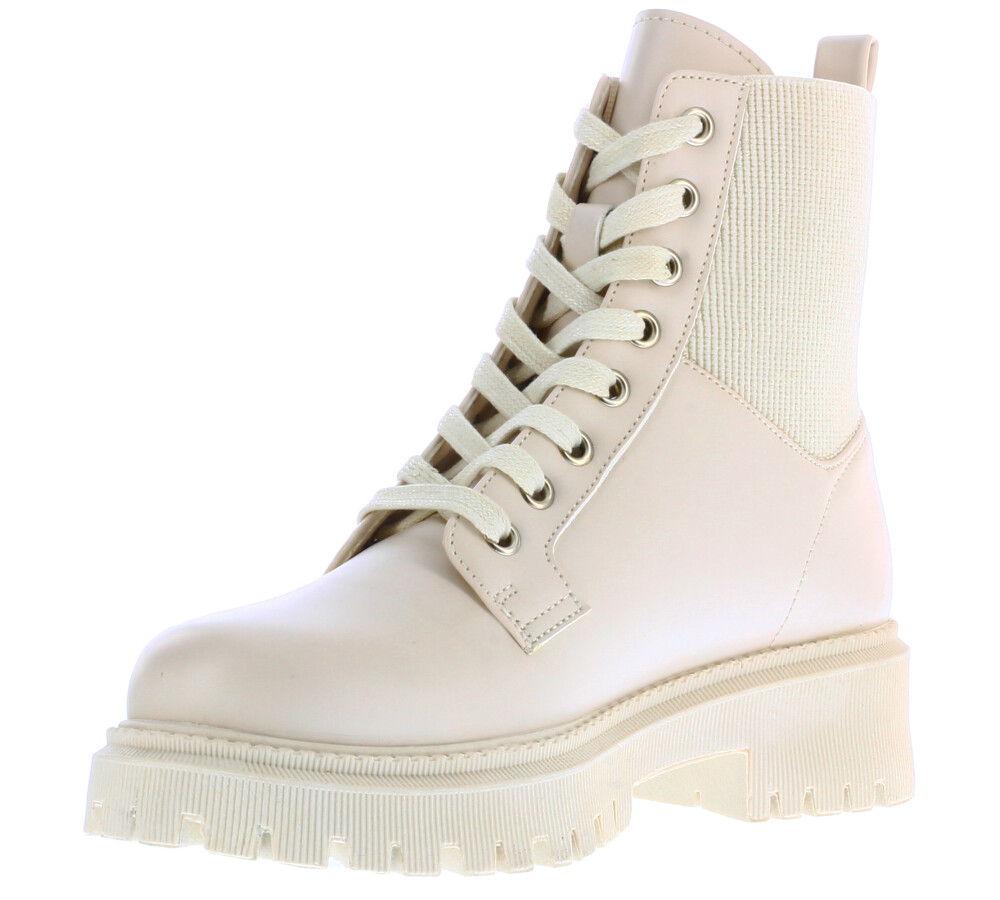 Bota MANON acordonada con textil Offwhite