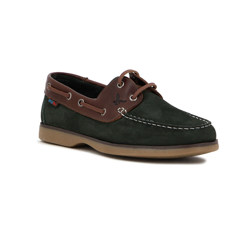 Starsax Hombre Nautico Acordonado Combinado Verde Militar-cafe