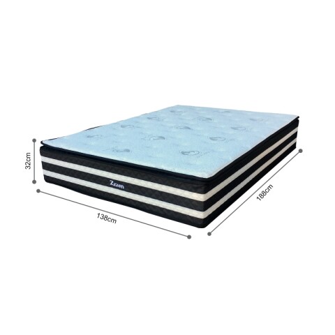 [ OUTLET ] Colchón ZZZEN - 2 Plazas – Pillow Top – Espumas EPS + D33 – 138x188x32 cm – Firme - Duro [ OUTLET ] Colchón ZZZEN - 2 Plazas – Pillow Top – Espumas EPS + D33 – 138x188x32 cm – Firme - Duro