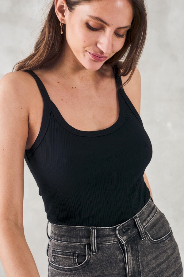 Musculosa Algodón Negro