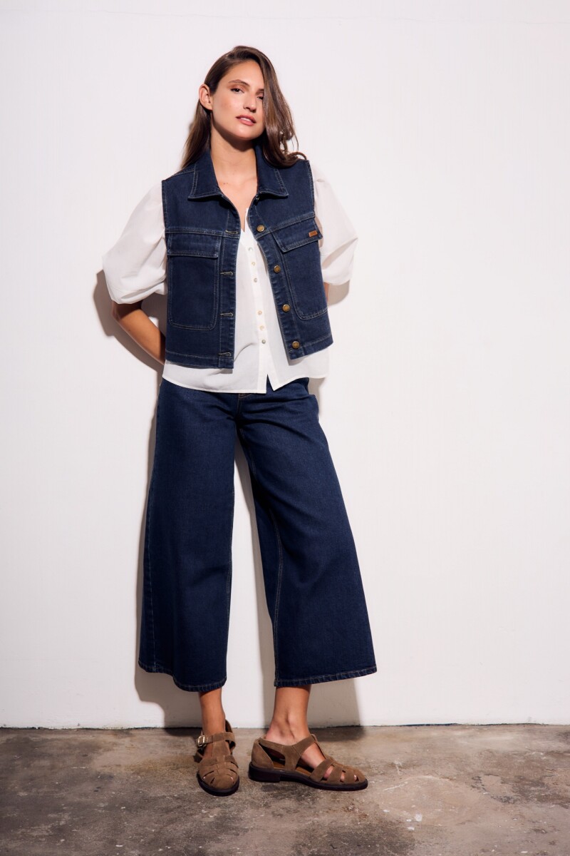 Chaleco Denim Bolsillos Jean