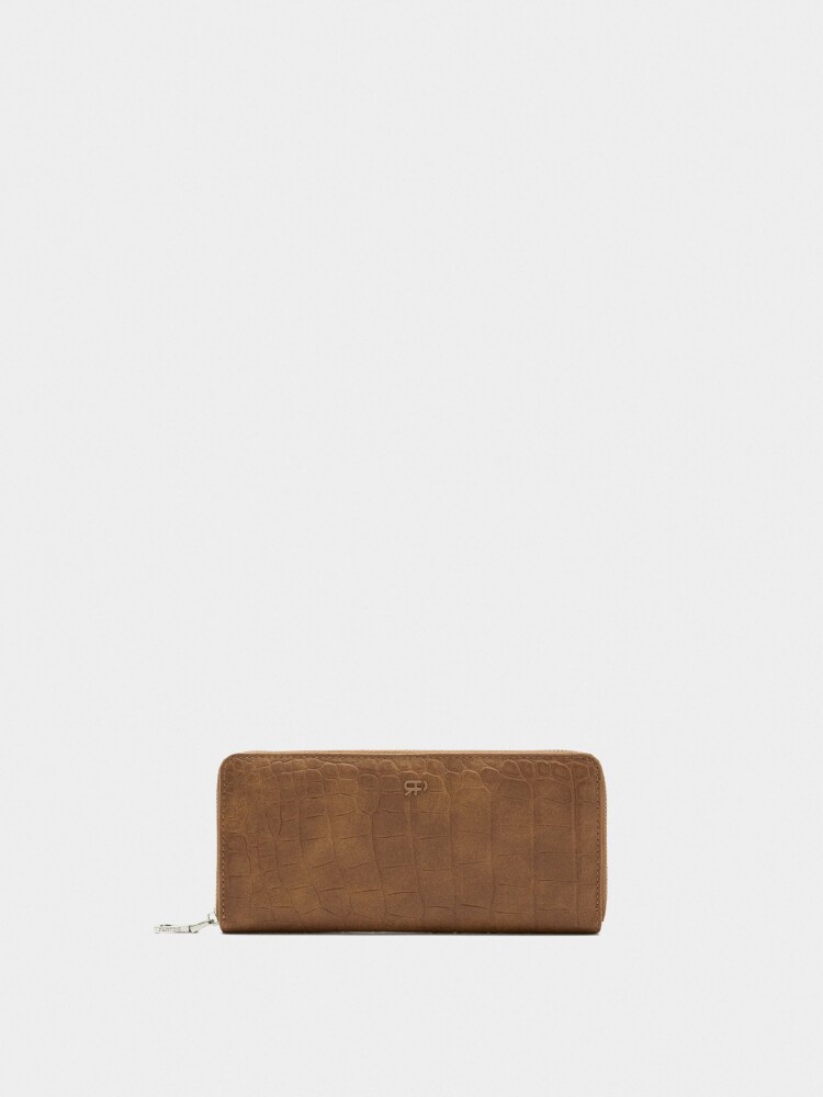 Cartera Con Grabado Animal L camel