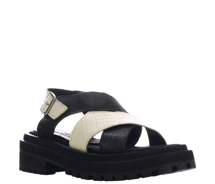 Sandalia MUNSON de cuero Black/White
