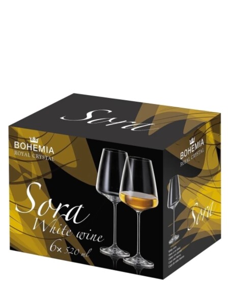 Juego de copas x 6 - cristal de bohemia Sora x 520 ml Juego de copas x 6 - cristal de bohemia Sora x 520 ml