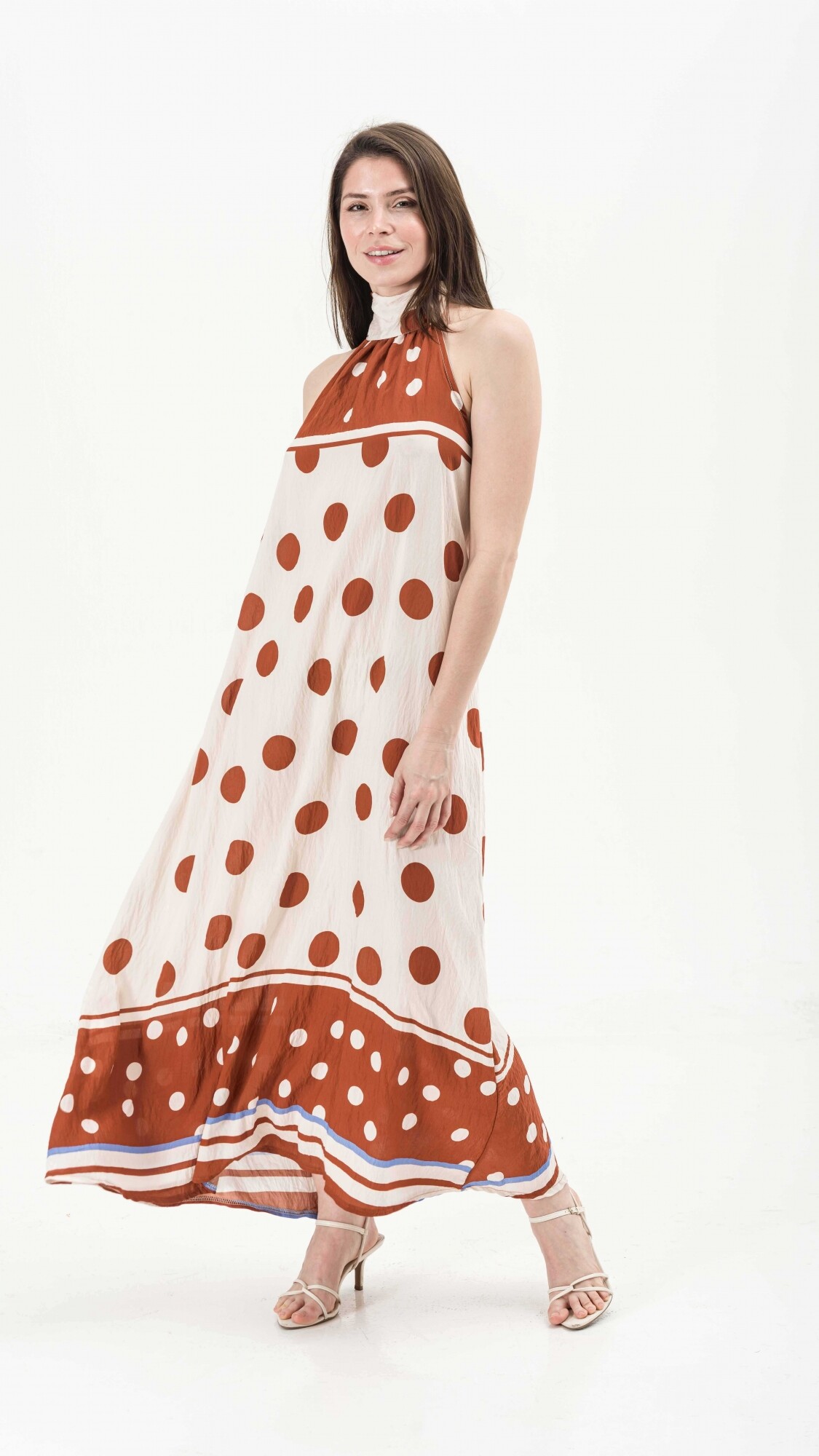 VESTIDO LUNI ESTAMPADO TERRACOTA-BLANCO