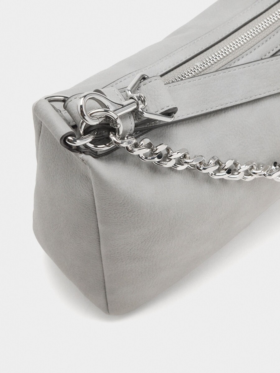 Bolso Bandolera Efecto Piel gris