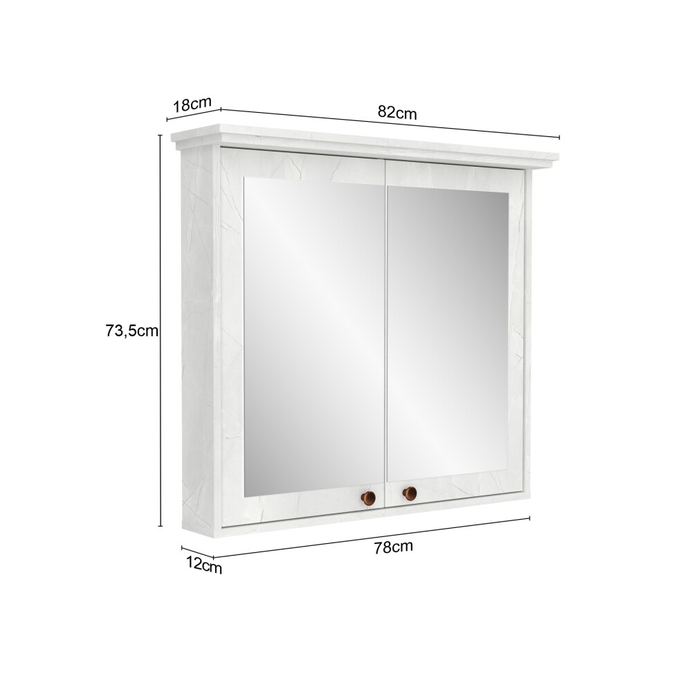 CONJUNTO DE BAÑO VALENCIA CRISTAL 80 CM / MUEBLE + BACHA + ESPEJO Conjunto De Baño Valencia Cristal 80 Cm / Mueble + Bacha + Espejo