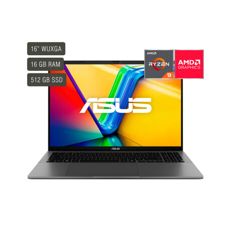 Notebook Asus Vivobook S16. AMD Ryzen 9 270. RAM 16GB DDR5. Disco Sólido 512GB. Pantalla 16" IPS LED. Win11 Notebook Asus Vivobook S16. AMD Ryzen 9 270. RAM 16GB DDR5. Disco Sólido 512GB. Pantalla 16" IPS LED. Win11