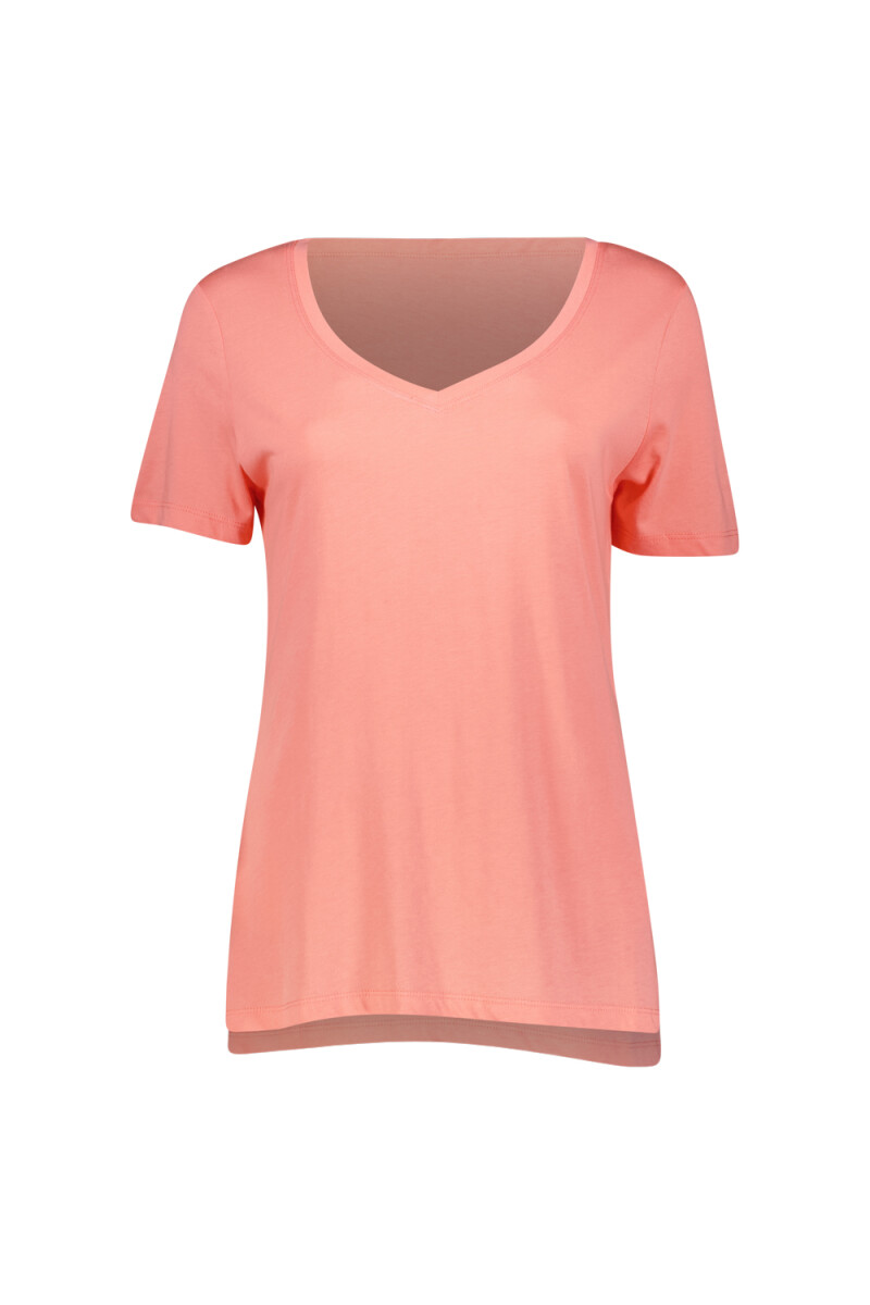 Remera Cava V-neck - Salmon 