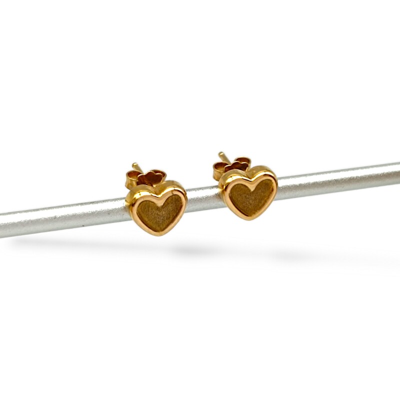 Caravanas Corazón de oro- Oro bajo - Sin piedra- CA8056 conpiedra